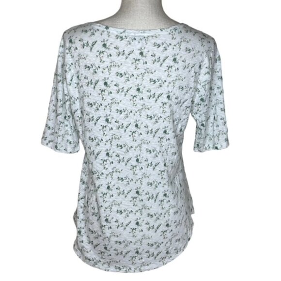LUCKY BRAND Floral Tie Neck Top - Size Medium - Picture 4 of 9
